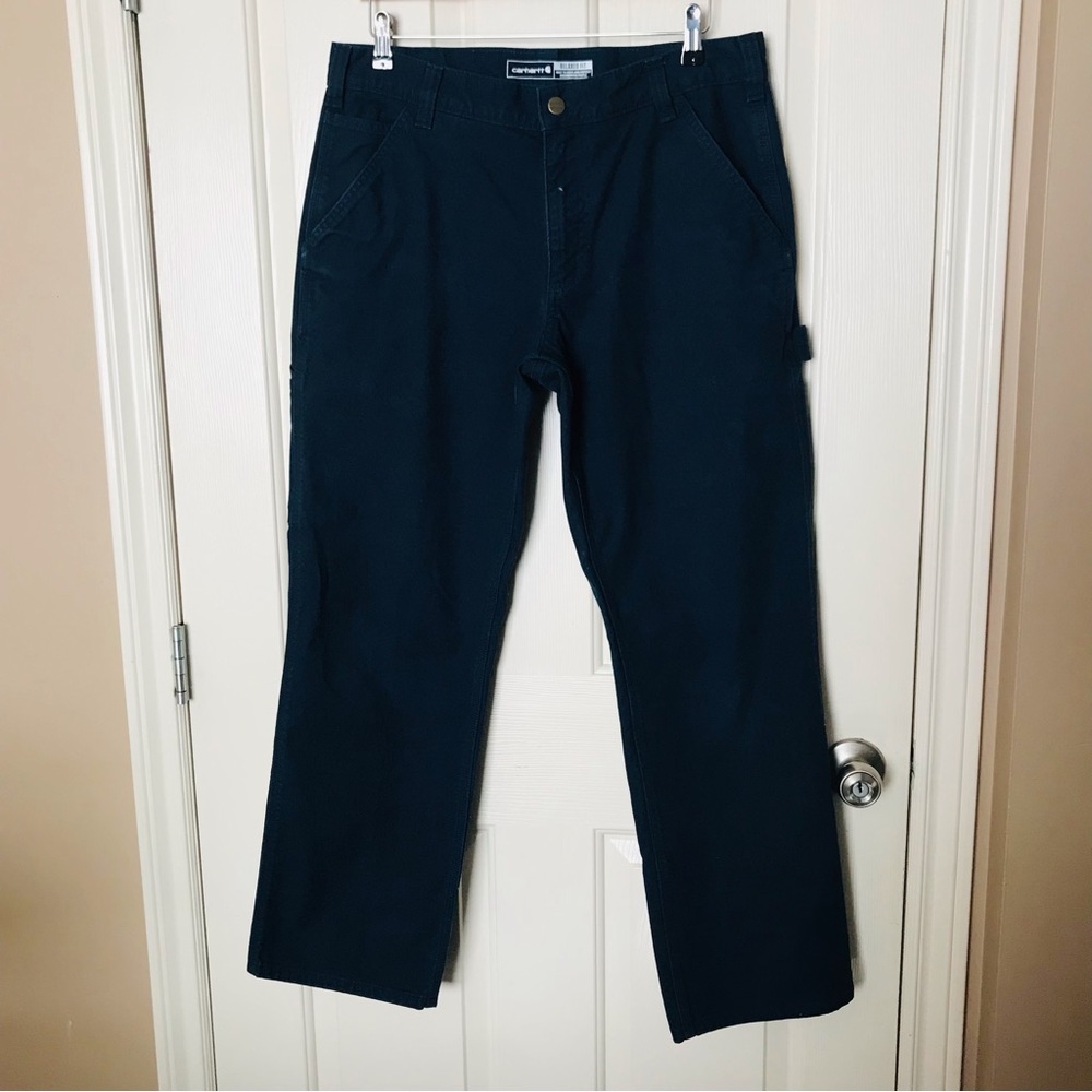 Carhartt Relaxed Fit Men's Navy Blue Pants Size 34